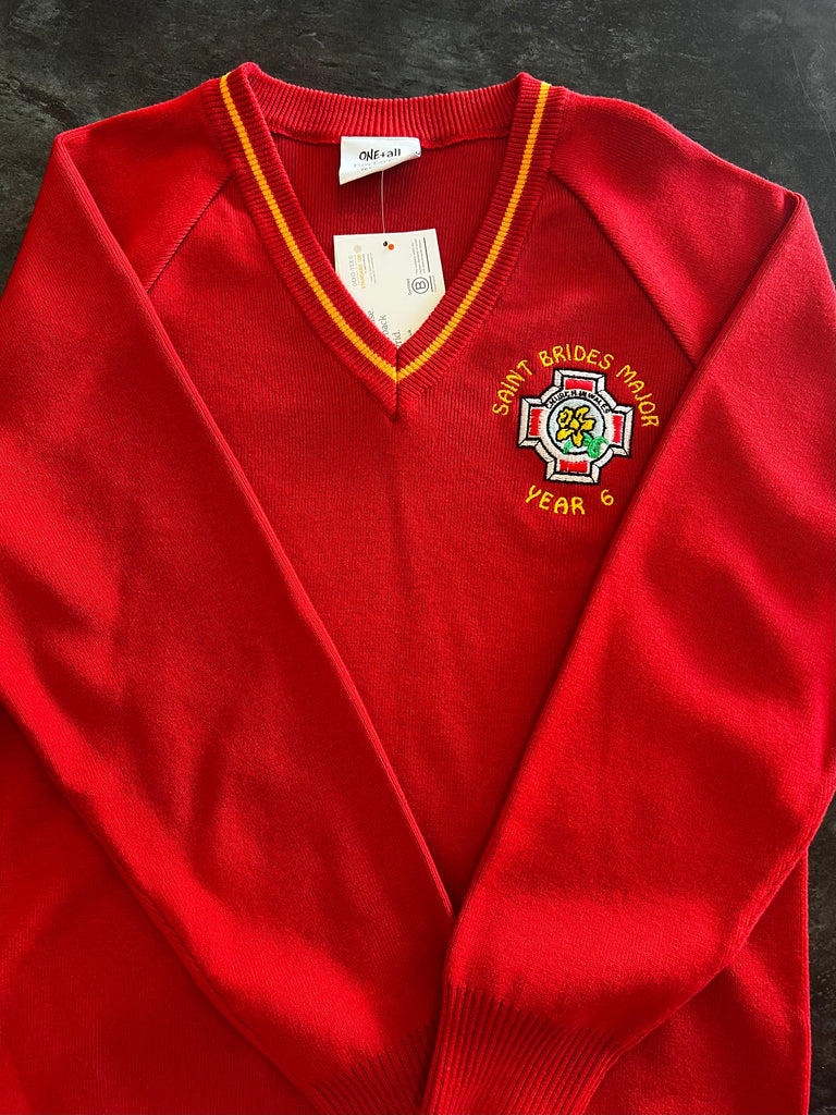 St Brides Year 6 Gold Stripe Pullover