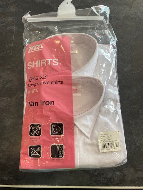 Girls Long Sleeve Shirts - WHITE