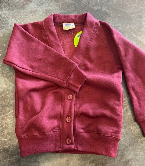 Sweatshirt Cardigan - MAROON